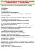OPC Traffic Final Exam Study Guide 2026&ndash;2027 &vert; Complete Questions & Answers &vert; Traffic Control Certification Prep &vert; Verified Exam Review