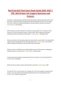 Red Cross BLS Final Exam Study Guide 2026&ndash;2027 &vert; CPR&comma; AED & Basic Life Support Questions and Answers &vert; Certification Prep