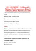 NUR 6001&sol;NUR6001 Final Exam V3 &vert; &NewLine;Advanced Health Assessment Q&A with &NewLine;Rationale &vert; William Paterson University 