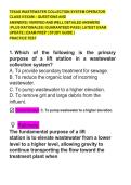 TEXAS WASTEWATER COLLECTION SYSTEM OPERATOR&NewLine;CLASS II EXAM &ndash; QUESTIONS AND&NewLine;ANSWERS &vert; VERIFIED AND WELL DETAILED ANSWERS&NewLine;&vert; PLUS RATIONALES &vert; GUARANTEED PASS &vert; LATEST EXAM &NewLine;UPDATE &vert; EXAM PREP &vert; STUDY GUIDE &vert;&NewLine;PRACTICE TEST