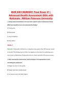 NUR 6001&sol;NUR6001 Final Exam V1 &vert; &NewLine;Advanced Health Assessment Q&A with &NewLine;Rationale &vert; William Paterson University 