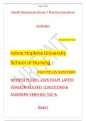 Health Assessment Exam 1 Practice Questions 