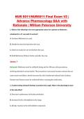 NUR 6011&sol;NUR6011 Final Exam V2 &vert; &NewLine;Advance Pharmacology Q&A with &NewLine;Rationale &vert; William Paterson University 