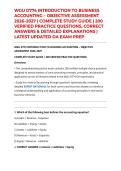 WGU D774 INTRODUCTION TO BUSINESS ACCOUNTING &ndash; OBJECTIVE ASSESSMENT 2026&ndash;2027 &vert; COMPLETE STUDY GUIDE &vert; 200 VERIFIED PRACTICE QUESTIONS&comma; CORRECT ANSWERS & DETAILED EXPLANATIONS &vert; LATEST UPDATED OA EXAM PREP