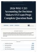 2026 WGU C213 Accounting for Decision Makers OA Exam Prep  Complete Question Bank
