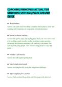 COACHING PRINCIPLES ACTUAL TEST&NewLine;QUESTIONS WITH COMPLETE ANSWER&NewLine;GUIDE