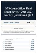 NYS Court Officer Final Exam Review 2026&sol;2027 Practice Questions & Q&A