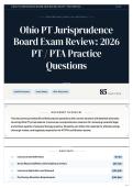 Ohio PT Jurisprudence Board Exam Review  2026 PT   PTA Practice Questions