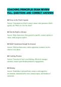 COACHING PRINCIPLES EXAM REVIEW&NewLine;FULL QUESTIONS AND CORRECT ANSWERS