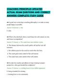 COACHING PRINCIPLES UPDATED&NewLine;ACTUAL EXAM QUESTIONS AND CORRECT&NewLine;ANSWERS COMPLETE STUDY GUIDE