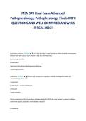 MSN 570 Final Exam Advanced&NewLine;Pathophysiology&comma; Pathophysiology Finals WITH&NewLine;QUESTIONS AND WELL IDENTIFIED ANSWERS&NewLine;&excl;&excl;&excl; REAL 2026&excl;&excl;