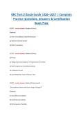RBC Test 2 Study Guide 2026&ndash;2027 &vert; Complete Practice Questions & Answers &vert; Certification Exam Prep