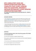 EPIC AMBULATORY &lpar;AMB 400&rpar; CERTIFICATION EXAM 2026&ndash;2027 &vert; COMPLETE STUDY GUIDE &vert; VERIFIED PRACTICE QUESTIONS&comma; ANSWERS & DETAILED RATIONALES &vert; LATEST UPDATED CERTIFICATION EXAM PREP