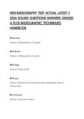 HESI RADIOGRAPHY TEST ACTUAL LATEST 2&NewLine;2026 SOLVED QUESTIONS ANSWERS GRADED&NewLine;A PLUS RADIOGRAPHIC TECHNIQUES&NewLine;HANDBOOK