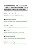 HESI RADIOGRAPHY TEST LATEST 2 2026&NewLine;COMPLETE ANSWERS RADIATION SAFETY&NewLine;AND PROCEDURES PRACTICE RESOURCE&NewLine;