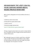 HESI RADIOGRAPHY TEST LATEST 2 2026 FULL&NewLine;SOLVED QUESTIONS ANSWERS MEDICAL&NewLine;IMAGING PRINCIPLES REVIEW SHEET