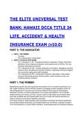 &lbrack;2026&sol;2027 Edition&rsqb; Hawaii DCCA Life&comma; Accident & Health Insurance Exam&colon; The Elite Universal Test Bank