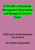 PLPA 206 L8 Nematode Management &lpar;Quarantine & Biological Control&rpar; Exam&colon; Complete Study Guide & Practice Questions PDF