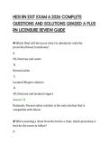 HESI RN EXIT EXAM 6 2026 COMPLETE&NewLine;QUESTIONS AND SOLUTIONS GRADED A PLUS&NewLine;RN LICENSURE REVIEW GUIDE