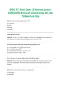 BIOD 171 Final Exam &lpar;4 Versions&comma; Latest-2026&sol;2027&rpar;&colon; Essential Microbiology W&sol; Lab&colon; Portage Learning