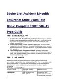 2026&sol;2027 Idaho Life&comma; Accident & Health Insurance State Exam Test Bank&colon; Complete IDOI Title 41 Prep Guide