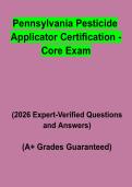 Pennsylvania Pesticide Applicator Certification &ndash; Core Exam&colon; Complete Study Guide&comma; Review Notes & Practice Questions PDF
