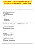 CISSN exam 1 Questions and Answers with&NewLine;Verified Solutions &vert; Latest Updated 2026&NewLine;