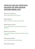 HESI RN EXIT EXAM 2026 CERTIFICATION&NewLine;EVALUATION TEST PAPER QUESTIONS&NewLine;SOLUTIONS GRADED A PLUS