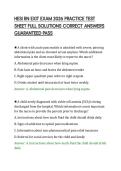 HESI RN EXIT EXAM 2026 PRACTICE TEST&NewLine;SHEET FULL SOLUTIONS CORRECT ANSWERS&NewLine;GUARANTEED PASS&NewLine;