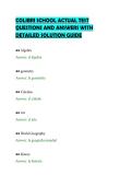 COLIBRI SCHOOL ACTUAL TEST&NewLine;QUESTIONS AND ANSWERS WITH&NewLine;DETAILED SOLUTION GUIDE
