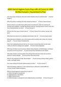 ADEX Dental Hygiene Exam Prep with all Correct & 100&percnt; Verified Answers &vert;Guaranteed to Pass