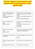 CLC-222 - Module 2 Exam Questions and&NewLine;Answers with Verified Solutions &vert; Latest&NewLine;Updated 2026