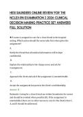 HESI SAUNDERS ONLINE REVIEW FOR THE &NewLine;NCLEX-RN EXAMINATION 2 2026 CLINICAL &NewLine;DECISION MAKING PRACTICE SET ANSWERS &NewLine;FULL SOLUTION 