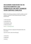 HESI SAUNDERS ONLINE REVIEW FOR THE&NewLine;NCLEX-RN EXAMINATION 2 2026&NewLine;PHARMACOLOGY AND SAFETY WORKBOOK&NewLine;SOLVED QUESTIONS COMPILATION