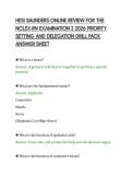HESI SAUNDERS ONLINE REVIEW FOR THE&NewLine;NCLEX-RN EXAMINATION 2 2026 PRIORITY&NewLine;SETTING AND DELEGATION DRILL PACK&NewLine;ANSWER SHEET&NewLine;