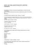 MATH 120 FINAL QUESTIONS WITH VERIFIED ANSWERS