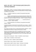 MATH 120 UNIT 1 TEST REVIEW QUESTIONS WITH VERIFIED ANSWERS