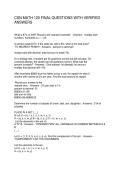 CSN MATH 120 FINAL QUESTIONS WITH VERIFIED ANSWERS