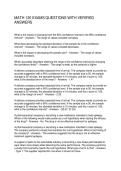 MATH 120 EXAMS QUESTIONS WITH VERIFIED ANSWERS