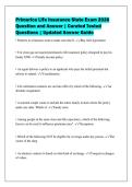 Primerica Life Insurance State Exam 2026&NewLine;Question and Answer &vert; Curated Tested&NewLine;Questions &vert; Updated Answer Guide&NewLine;