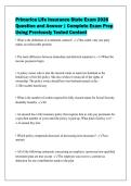 Primerica Life Insurance State Exam 2026&NewLine;Question and Answer &vert; Complete Exam Prep&NewLine;Using Previously Tested Content