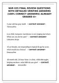 NUR 635 Final Review Questions with Detailed Verified Answers &lpar;100&percnt; Correct&rpar; A&plus;&NewLine;