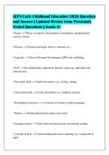 AEPA Early Childhood Education 2026 Question&NewLine;and Answer &vert; Updated Review from Previously&NewLine;Tested Questions &vert; Grade A&plus;