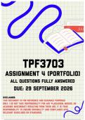 TPF3703 Assignment 4 &lpar;Portfolio&rpar; MEMO &vert; Due 29 September 2026