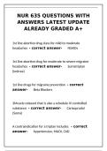 NUR 635 Questions with Answers Latest Update Already Graded A&plus;&NewLine;