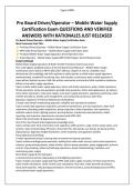 Pro Board Driver&lowbar;Operator &ndash; Mobile Water Supply Certification Exam QUESTIONS AND VERIFIED ANSWERS WITH RATIONALES JUST RELEASED&period;pdf&NewLine;&NewLine;