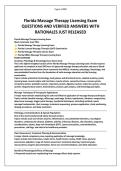 Florida Massage Therapy Licensing Exam QUESTIONS AND VERIFIED ANSWERS WITH RATIONALES JUST RELEASED&period;pdf&NewLine;&NewLine;