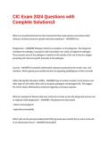 CIC Exam 2024 Questions with Complete Solutions