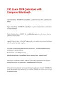 CIC Exam 2024 Questions with Complete Solutions