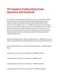 CIC Inpatient Coding Study Exam Questions and Answers